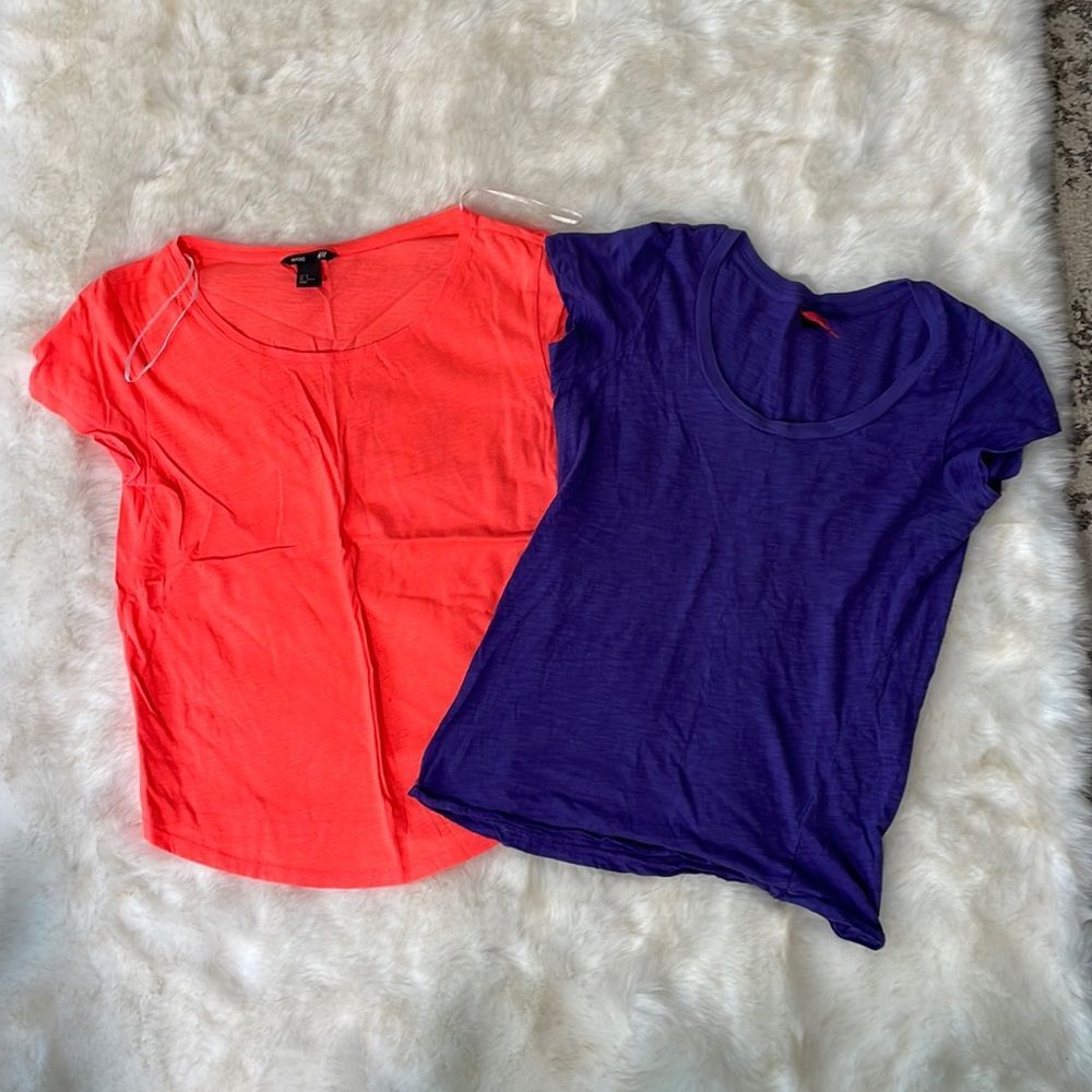 Shirt top Bundle of two color everyday essentials basic orange purple tee t s